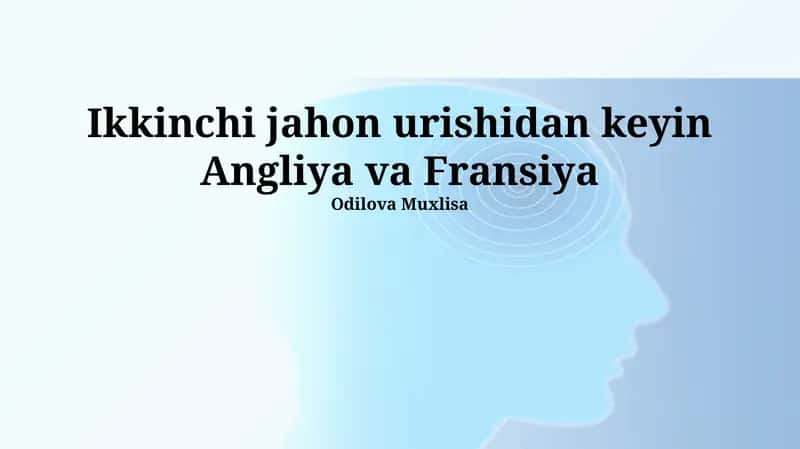 Ikkinchi Jahon Urushidan Keyin Fransiya