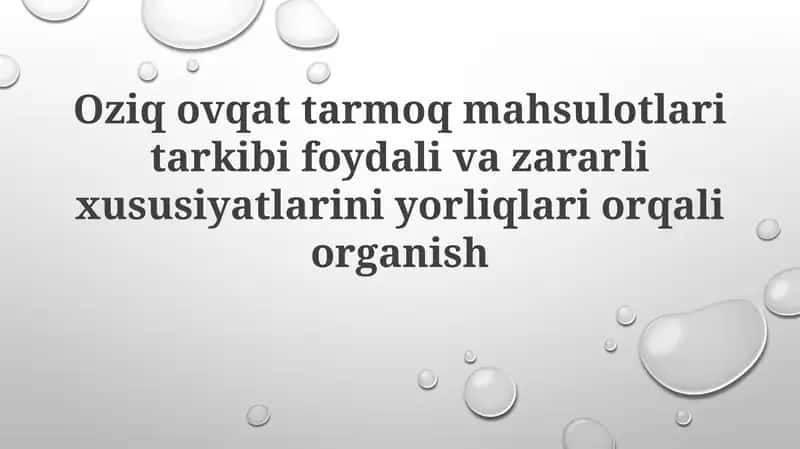 Oziq-ovqat yorliqlari