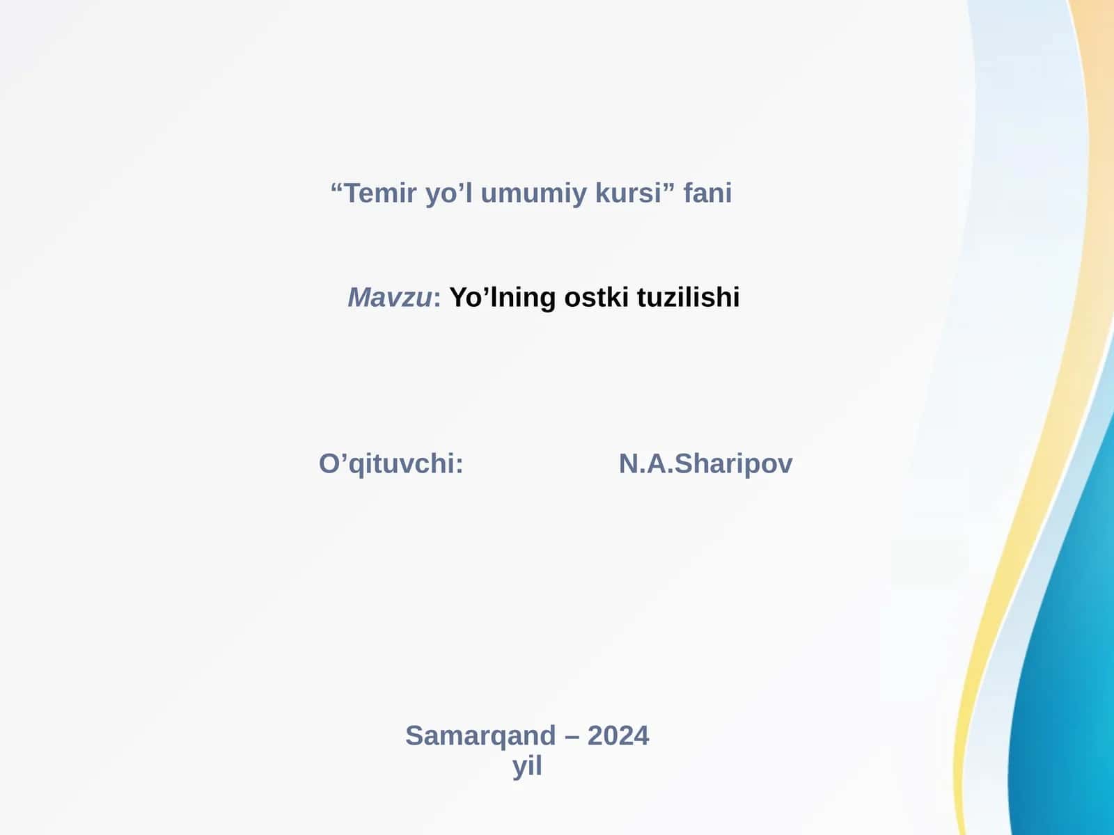 Temir yo’l umumiy kursi