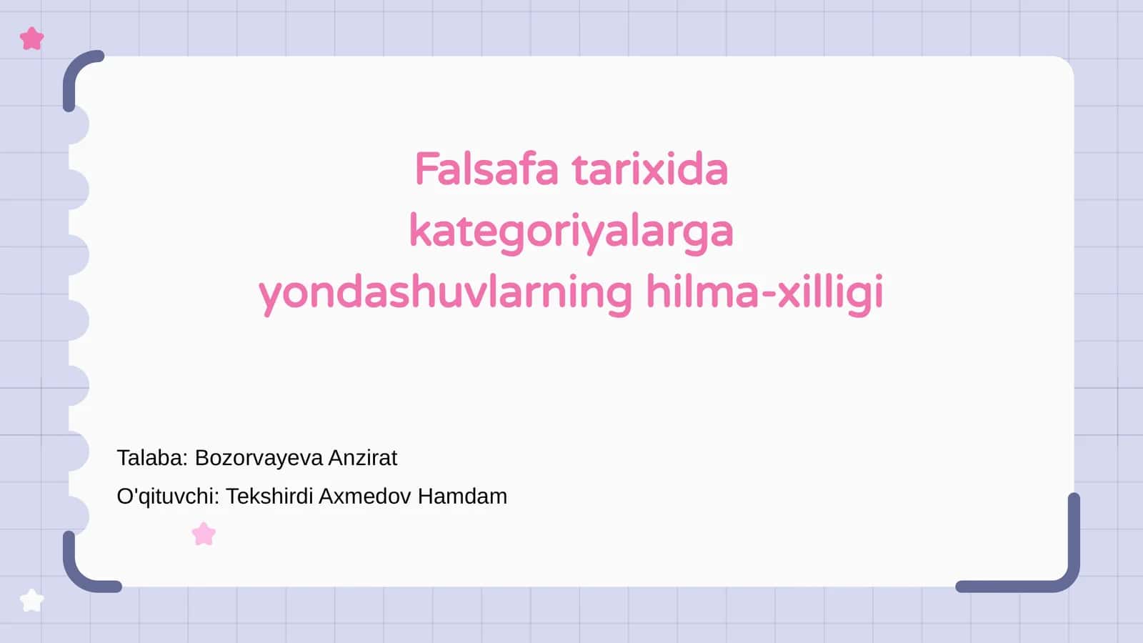 Falsafa tarixida kategoriyalarga yondashuvlarning hilma-xilligi