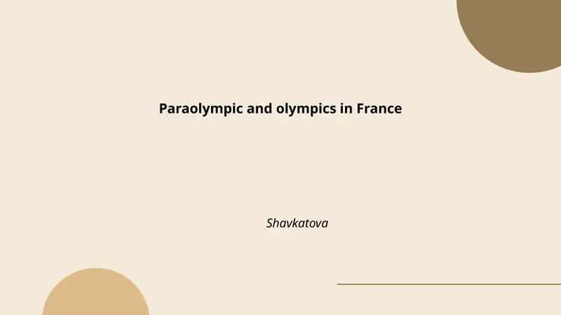 Paraolympic and Olympics in France