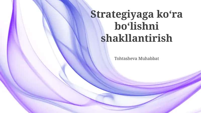 Strategiyaga Muvofiq Rivojlanish