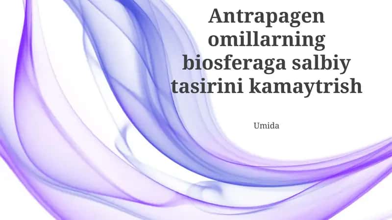 Atrof-muhitni muhofaza qilish texnologiyalarini joriy etish