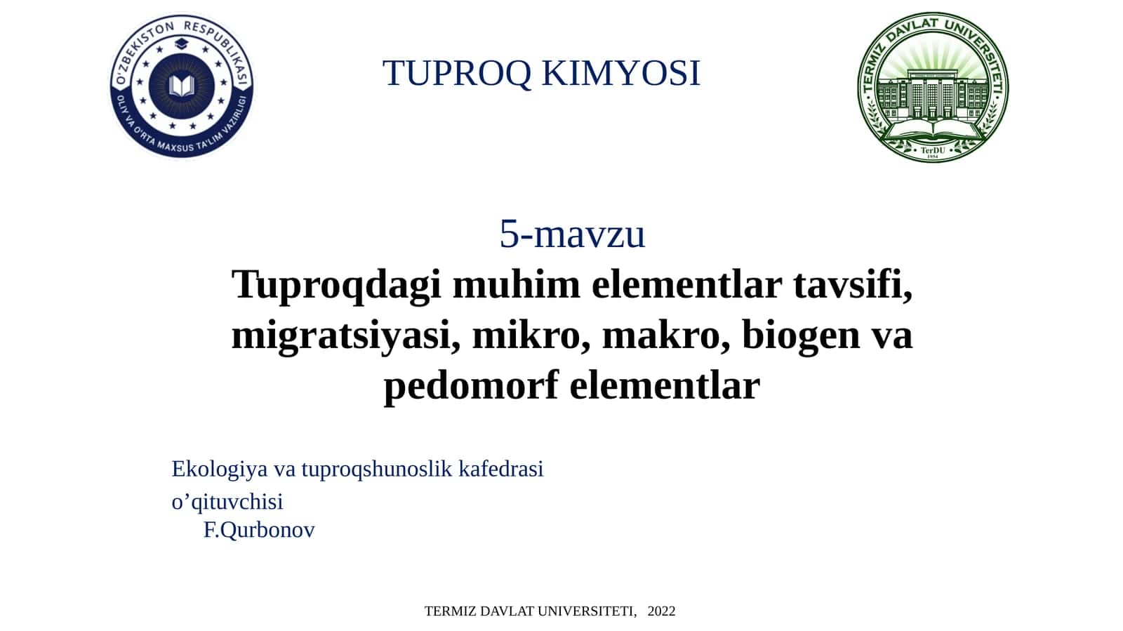 TUPROQ KIMYOSI