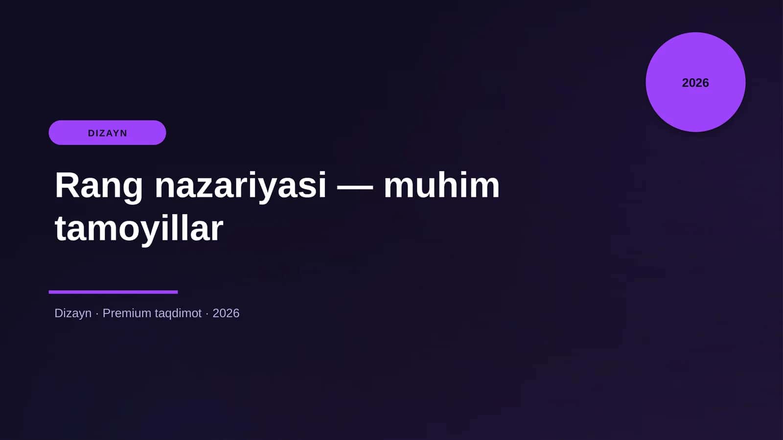 Rang nazariyasi — muhim tamoyillar