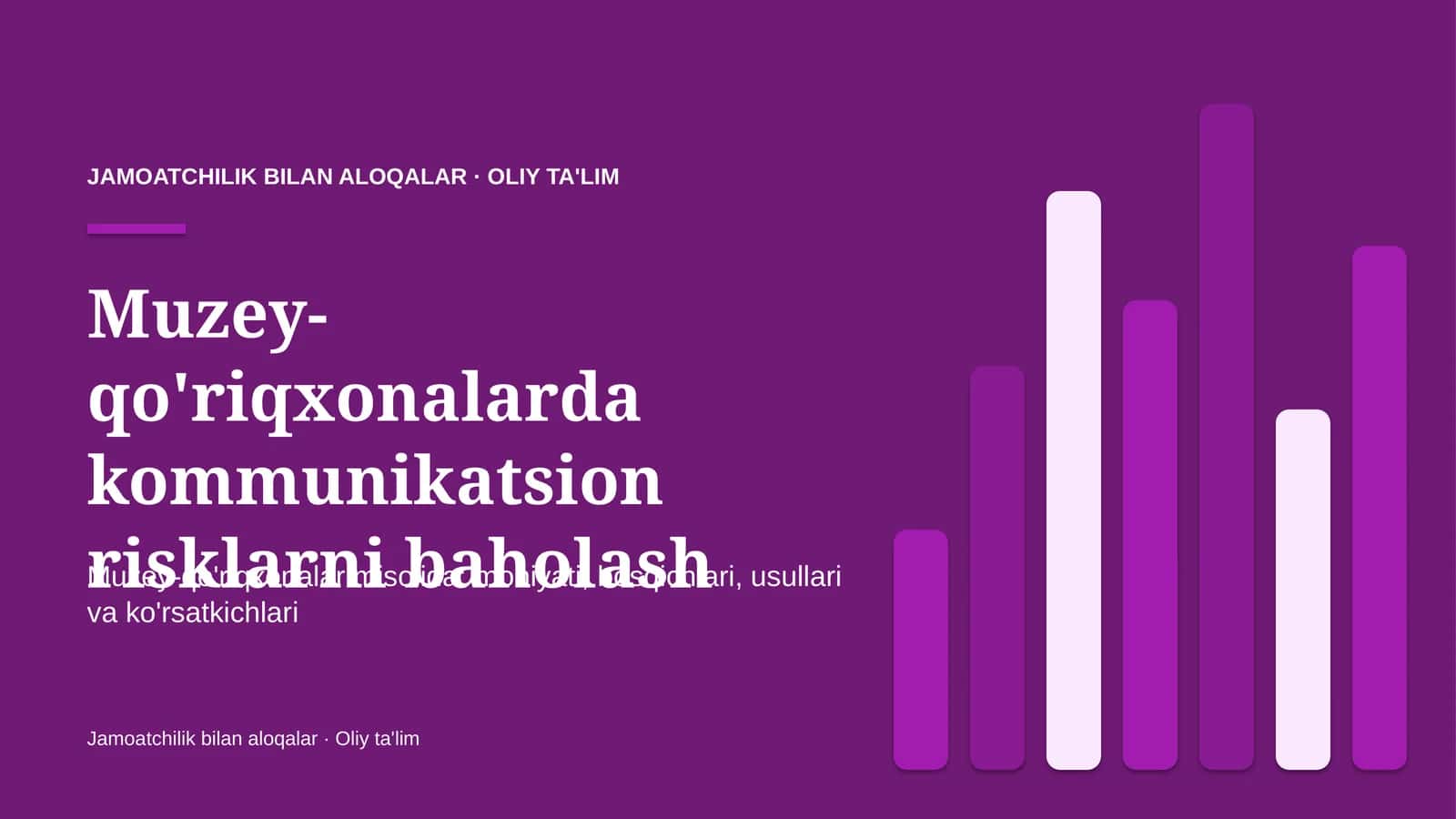 muzey qo'riqxonalarda kommunikatsion risklarni baholash 8618