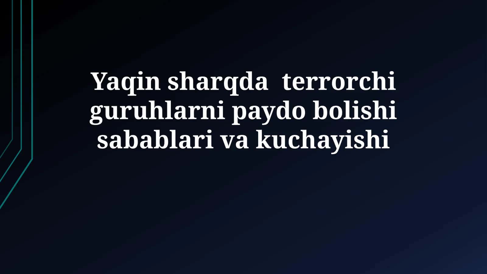 Terrorizmning ildizlari: Tarixiy va siyosiy omillar