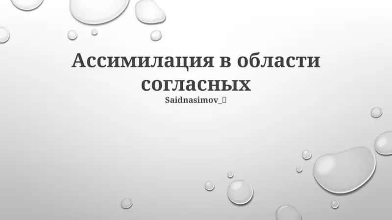 Ассимилация в области согласных