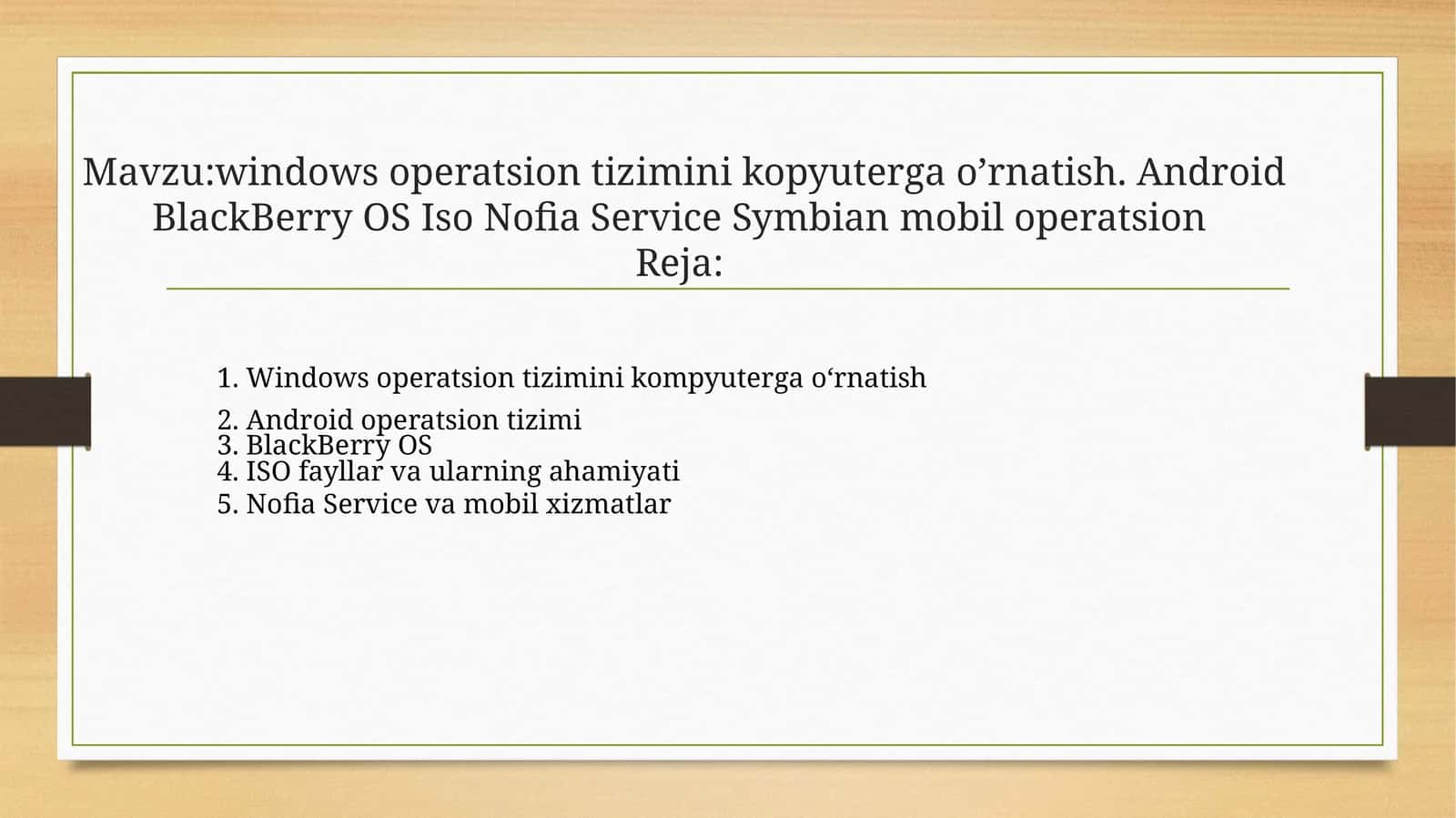 windows operatsion tizimini kompyuterga o‘rnatish