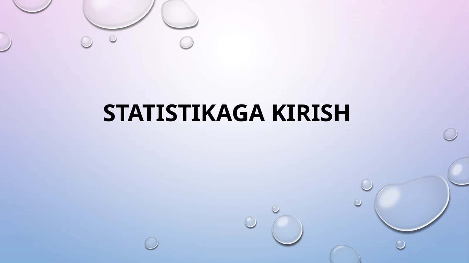 Statistikagakirish