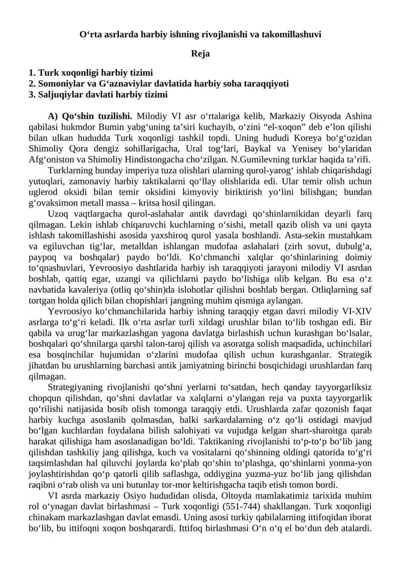 Turk Xoqonligi Harbiy Tizimi