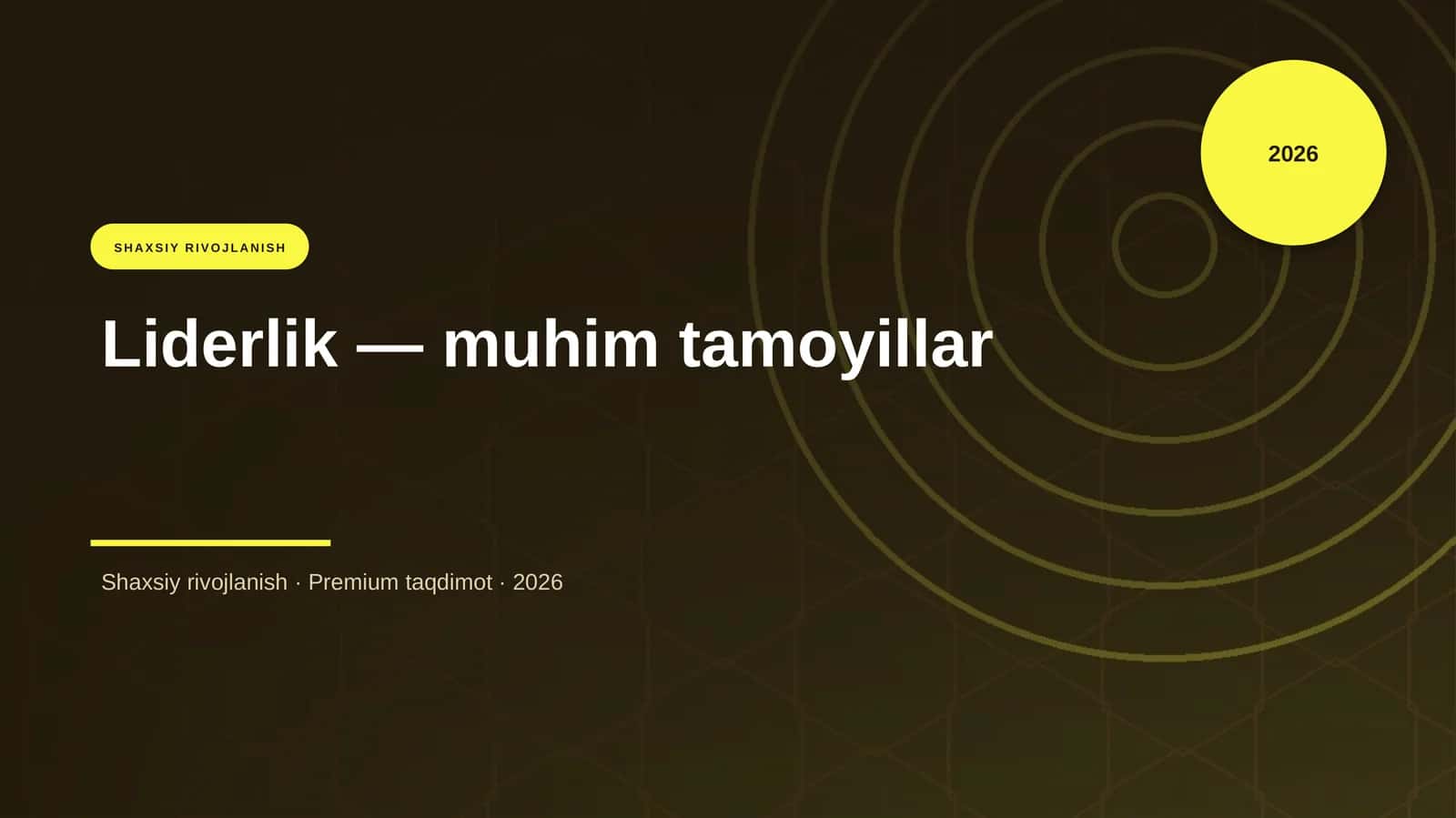 Liderlik — muhim tamoyillar