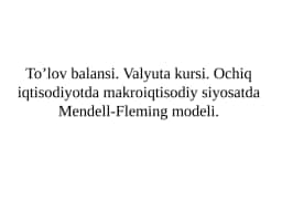 Mendell-Fleming modeli