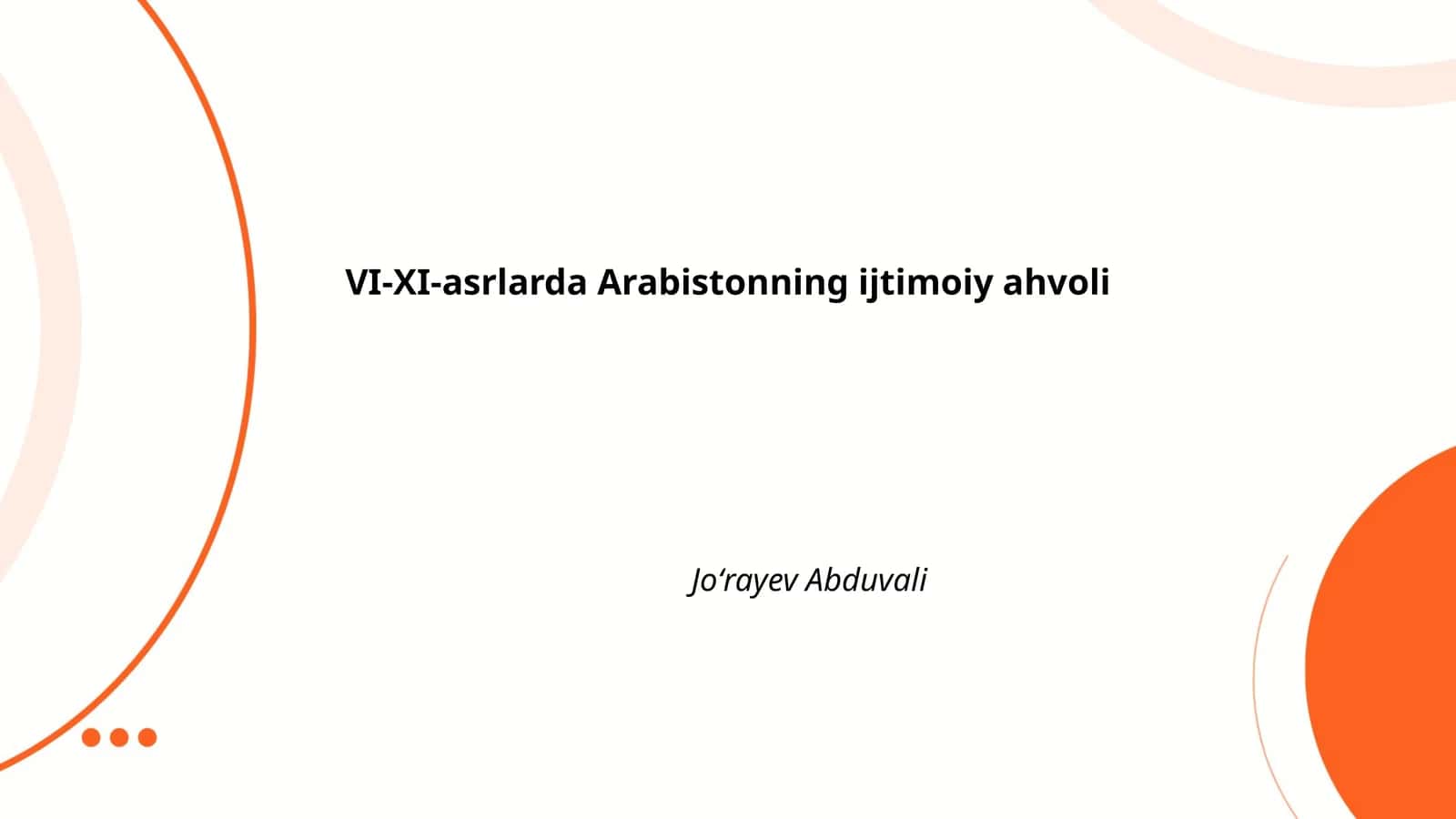 IX-XI-asrlarda Arabistonning ijtimoiy ahvoli