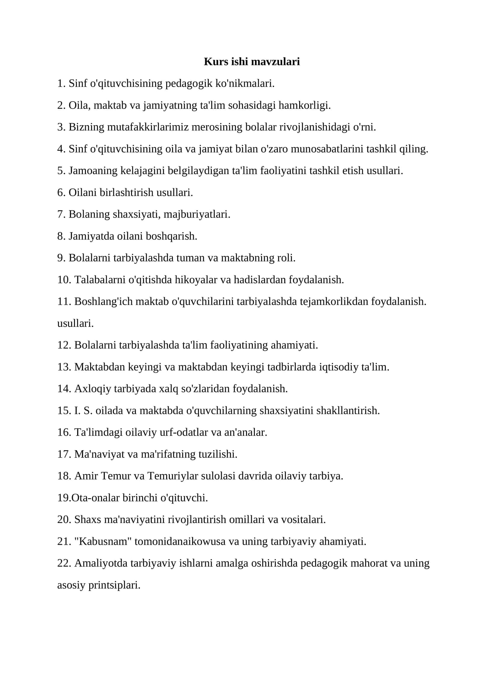 Sinf o'qituvchisining pedagogik ko'nikmalari