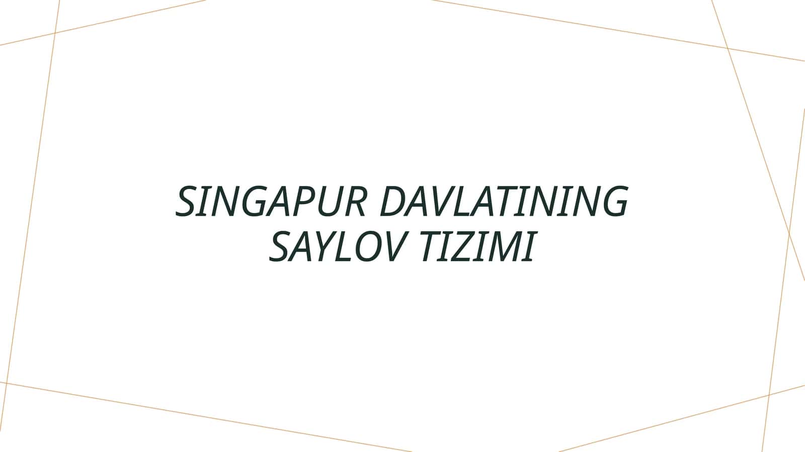 Singapur davlatining saylov tizimi