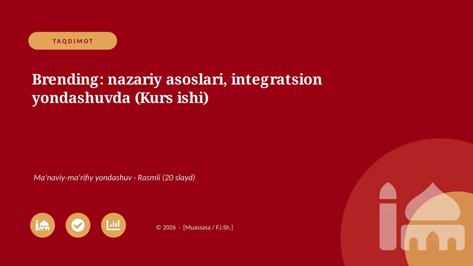 Brending: nazariy asoslari, integratsion yondashuvda (Kurs ishi)