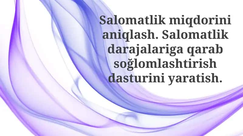 Salomatlik miqdori aniqlash