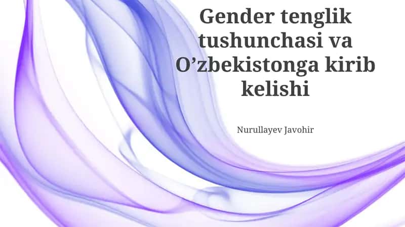 Gender tengligi tushunchasi