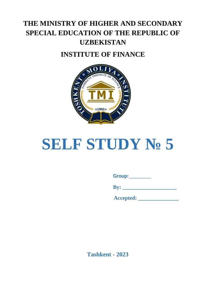 SELF STUDY № 5