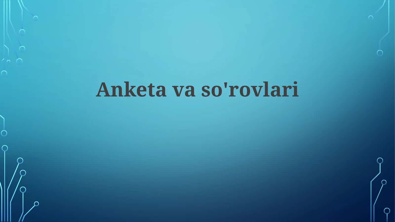 Anketavaso'rovlari