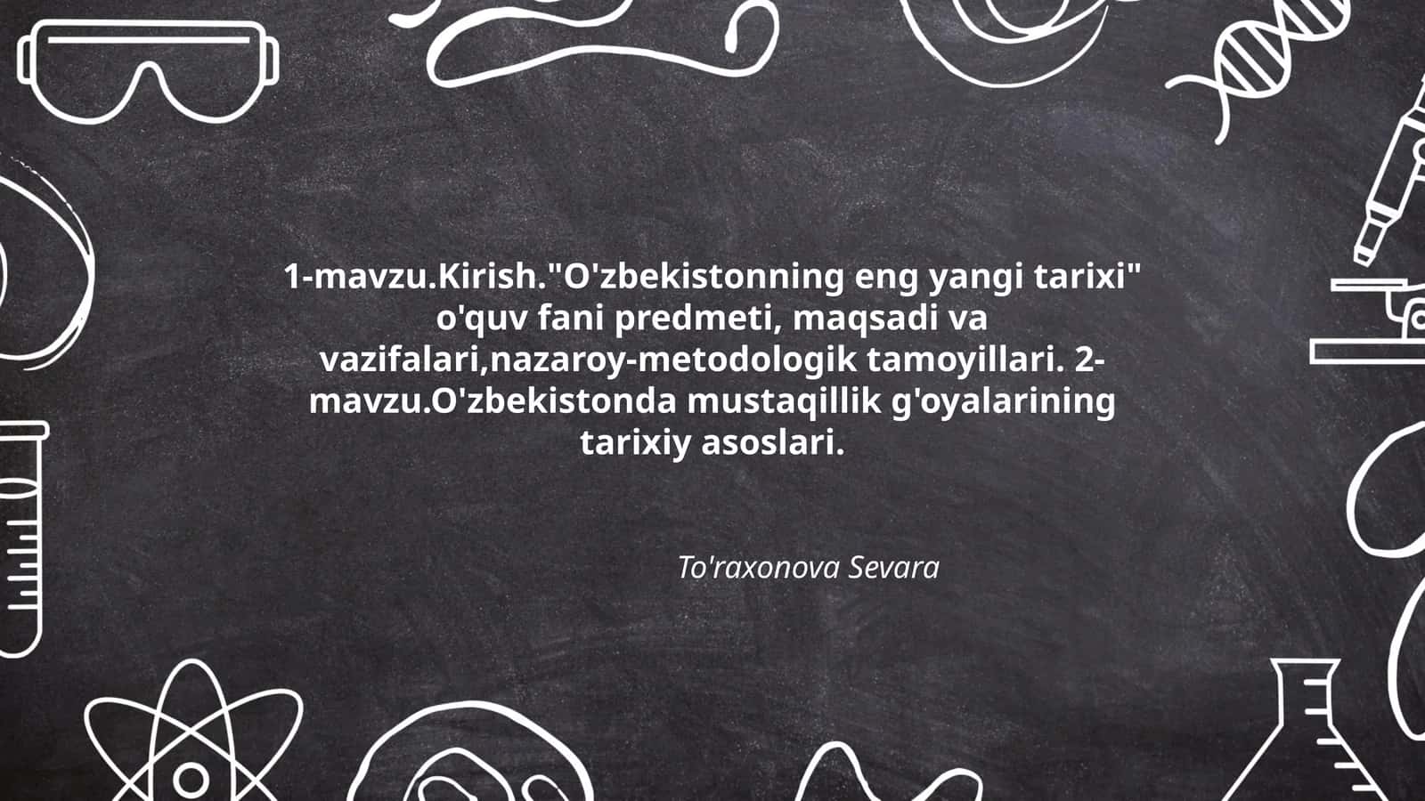 O'zbekistonning eng yangi tarixi