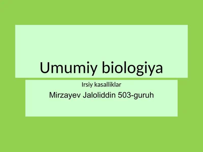 Umumiy biologiya