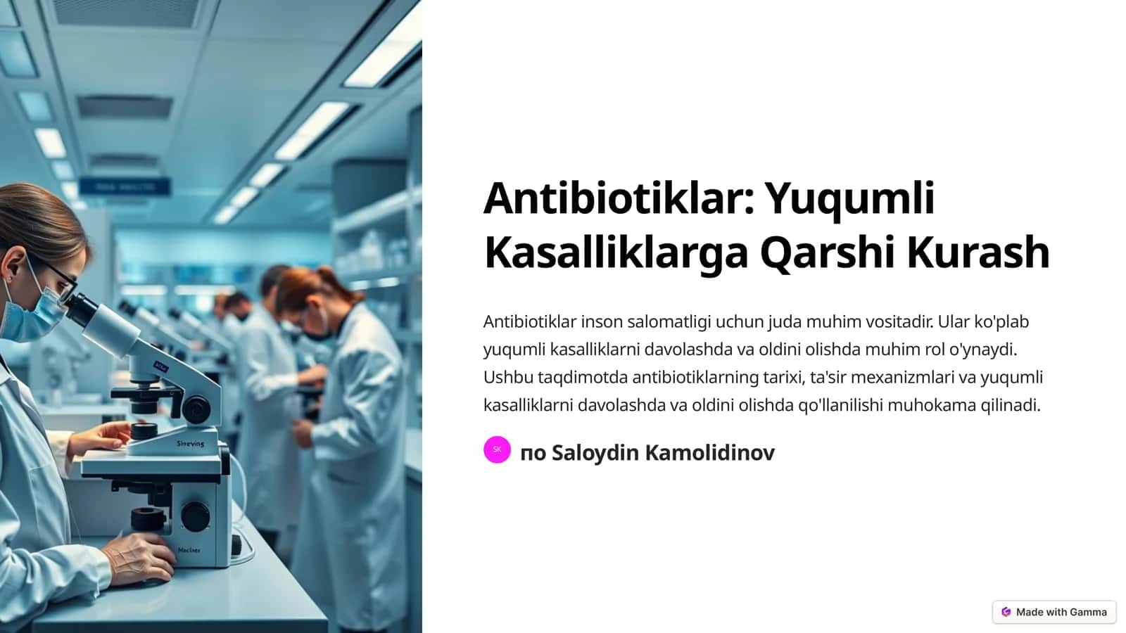 Antibiotiklar: Yuqumli Kasalliklarga Qarshi Kurash
