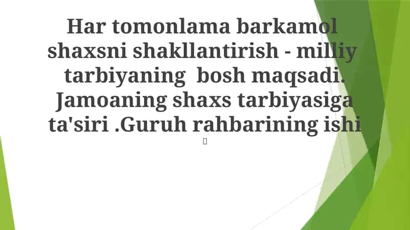 Samarali Guruh Rahbarlarining Xususiyatlari