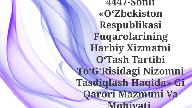 O‘Zbekiston Respublikasi Fuqarolarining Harbiy Xizmatni O‘Tash Tartibi To‘G‘Risidagi Nizomni Tasdiqlash Haqida