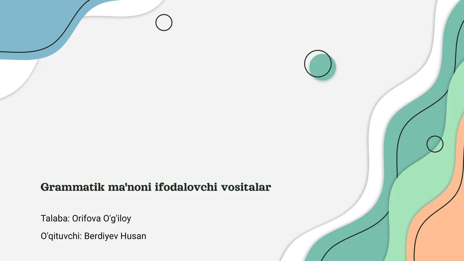 Grammatik ma'noni ifodalovchi vositalar