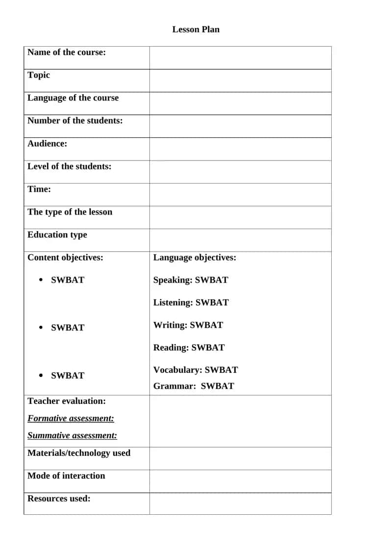 Lesson Plan