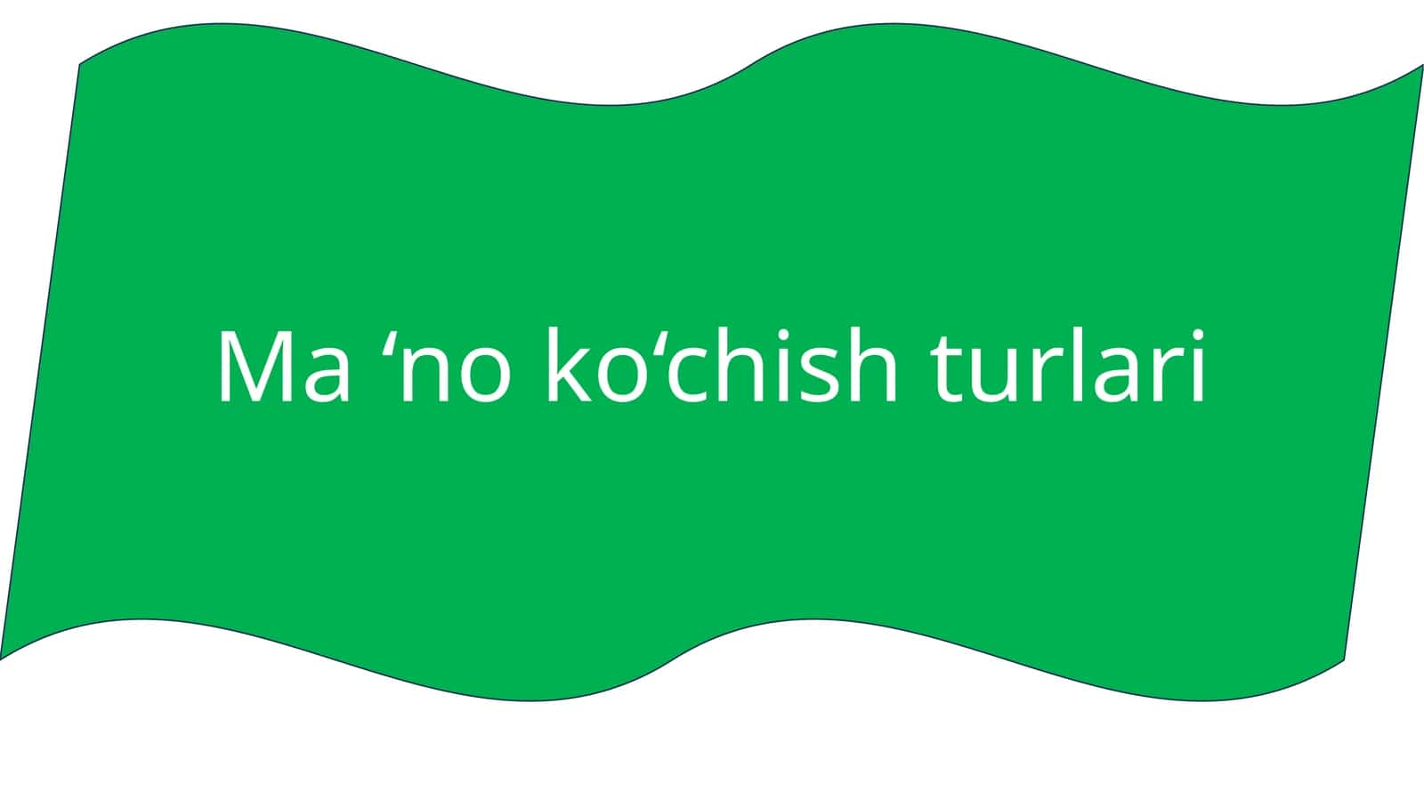 Ma ‘no ko‘chish turlari