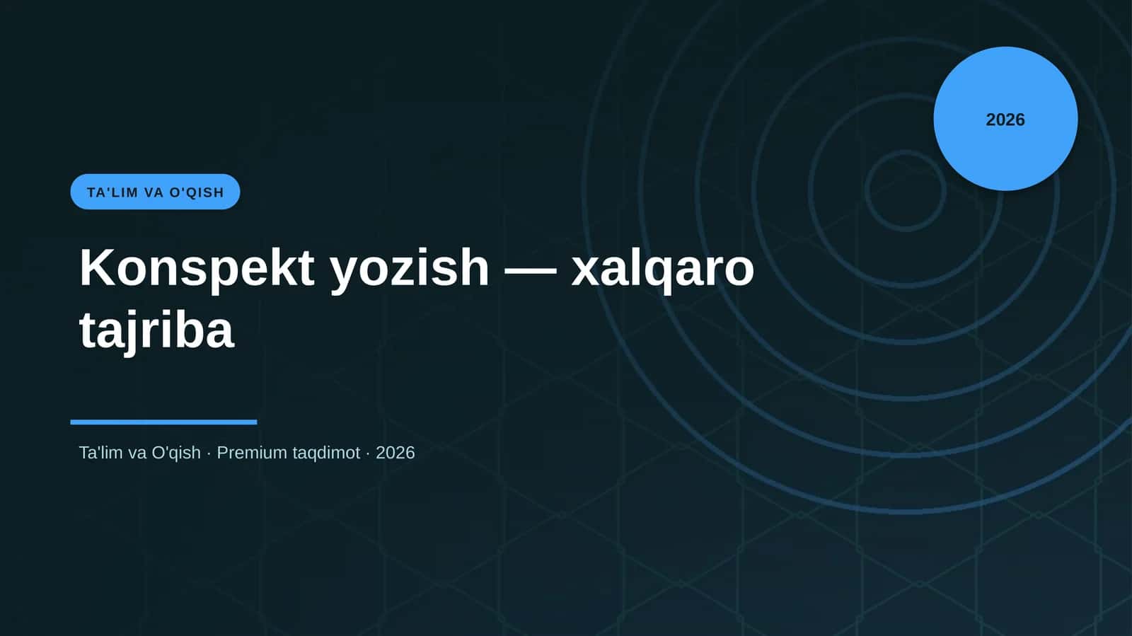 Konspekt yozish — xalqaro tajriba