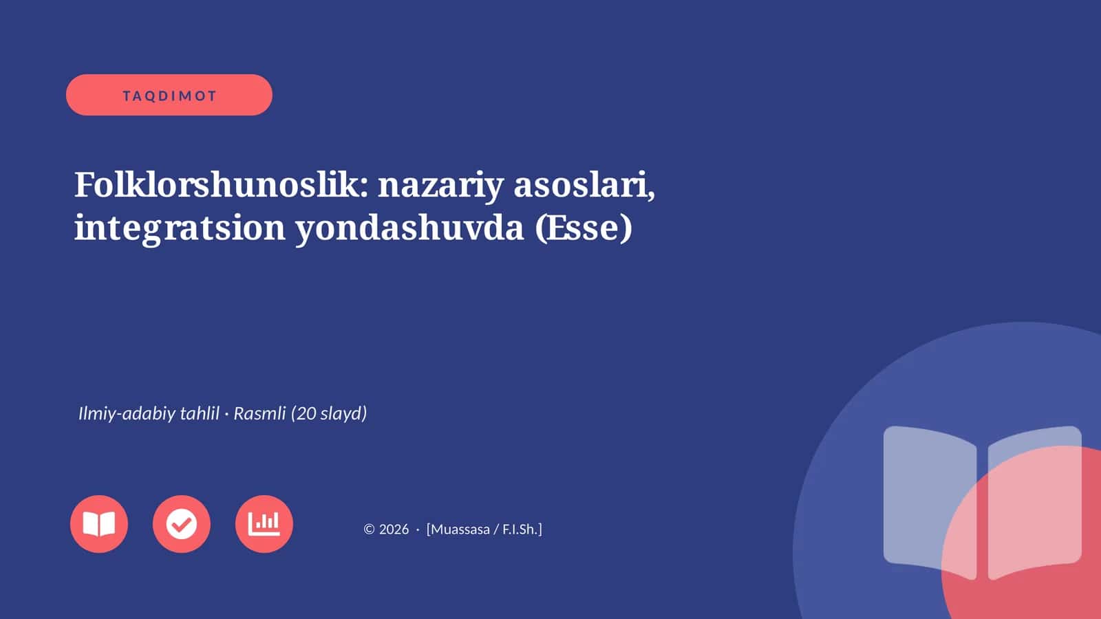 Folklorshunoslik: nazariy asoslari, integratsion yondashuvda (Esse)