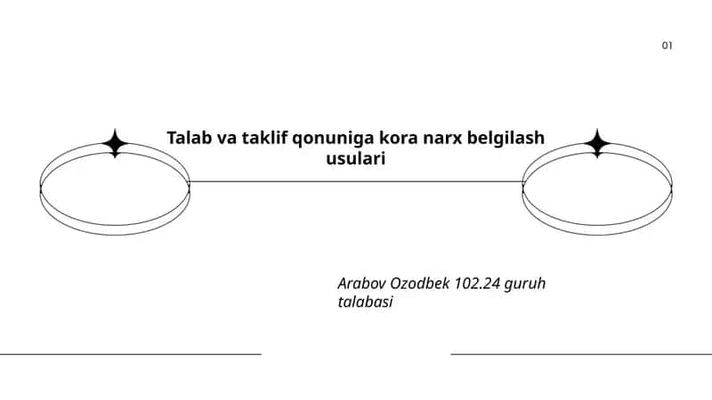 Talab va taklif qonuniga kora narx belgilash usulari