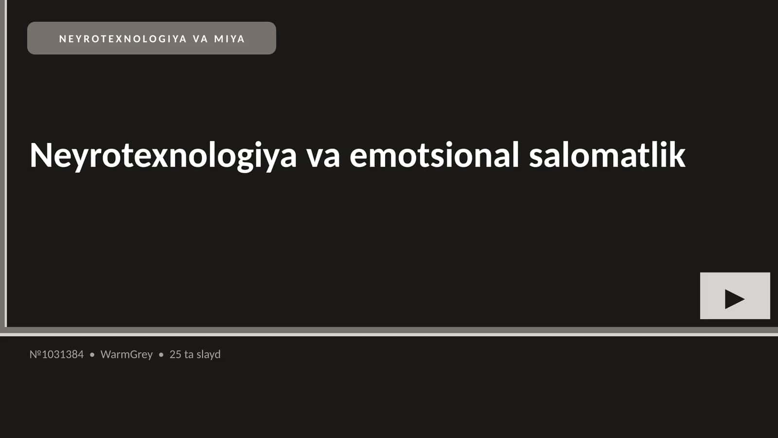NEYROTEXNOLOGIYA VA MIYA
