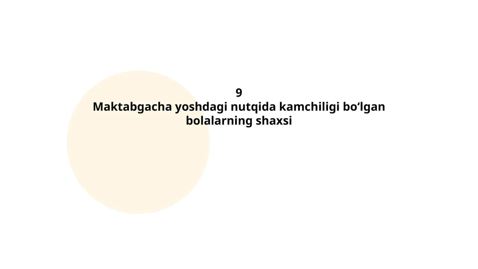Maktabgacha yoshdagi nutqida kamchiligi bo‘lgan bolalarning shaxsi