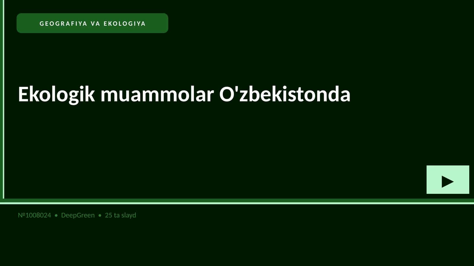Ekologik muammolar O'zbekistonda