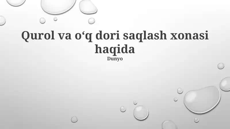 Qurol va oʻq dori saqlash xonasi haqida