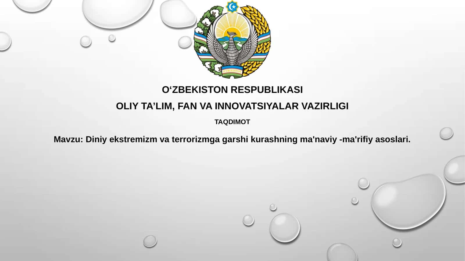 Diniy ekstremizmvaterrorizmgagarshikurashningma'naviy-ma'rifiyasoslari