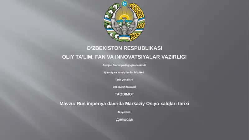 Rus imperiya davrida Markaziy Osiyo xalqlari tarixi
