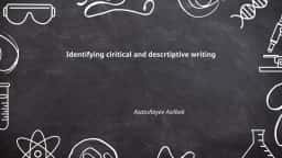 Identifying critical and descriptive writing