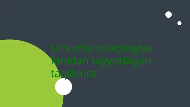 Yosh davrlar psixologiyasi fanidan tayyorlangan taqdimot