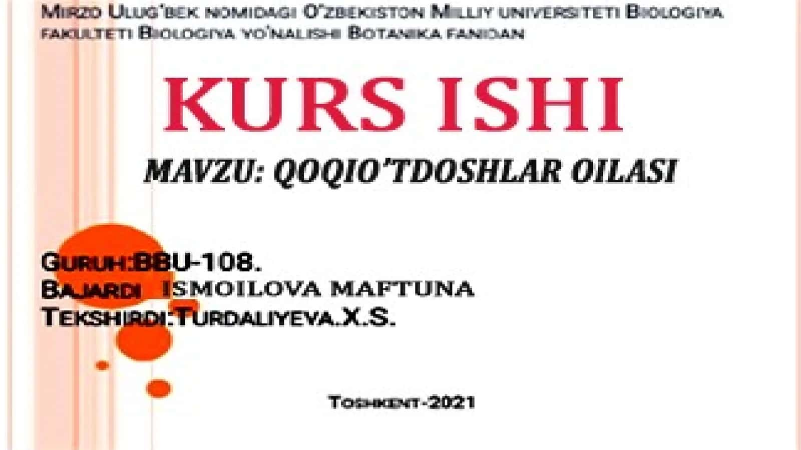 QOQIO’TDOSHLAR OILASI