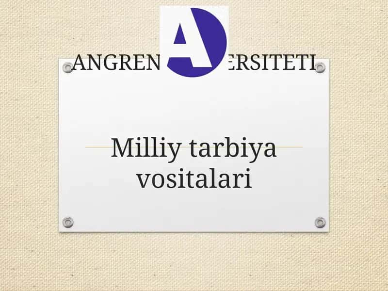 Tarbiya fanini o’qitish zaruriyati