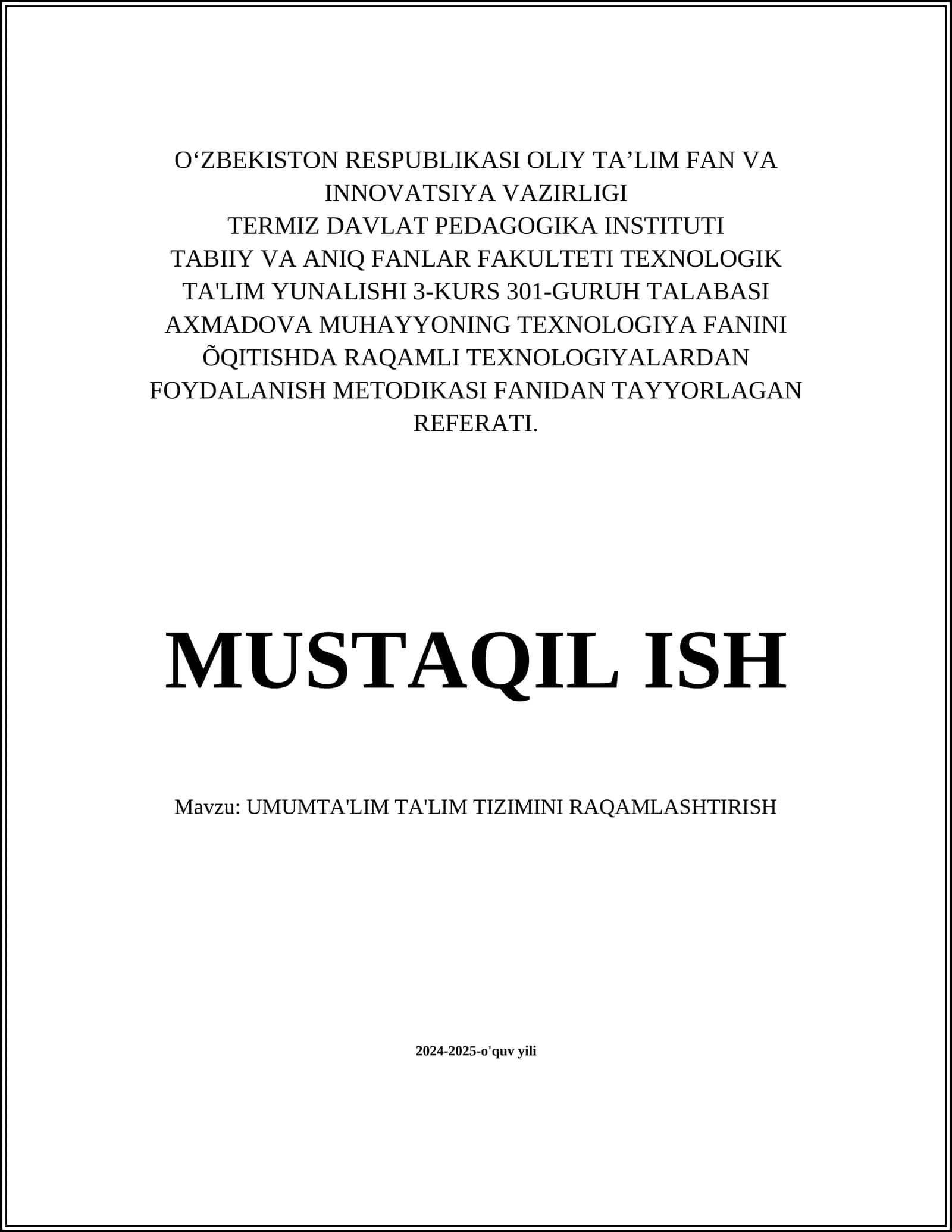 Raqamli ta'lim muhitlari