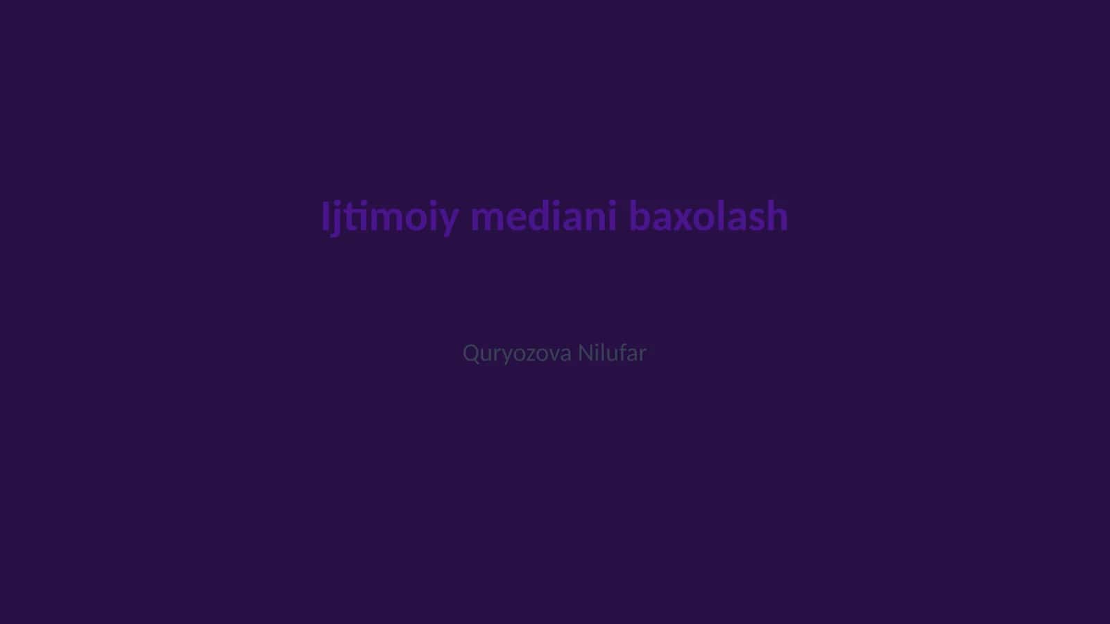 Ijtimoiy mediani baxolash