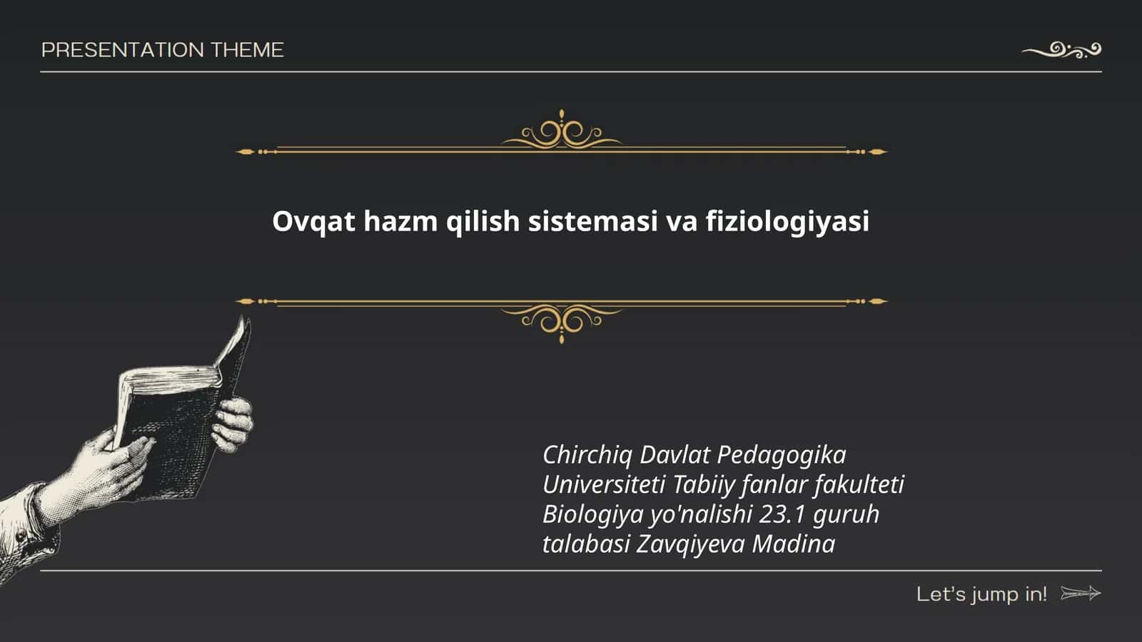 Ovqat hazm qilish sistemasi va fiziologiyasi