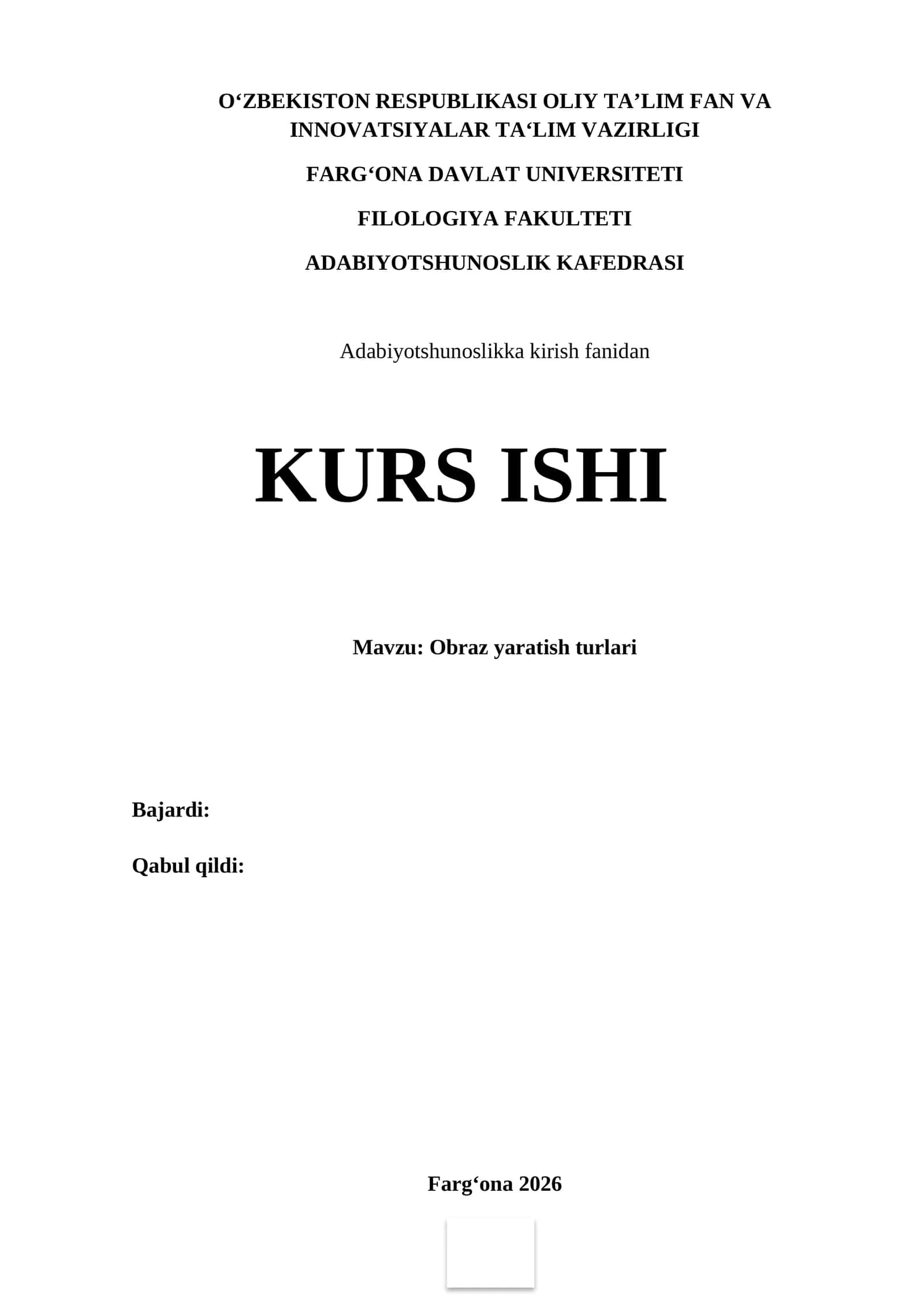 Obraz yaratish turlari